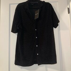 Kenneth Cole Black Casual Button Down Shirt